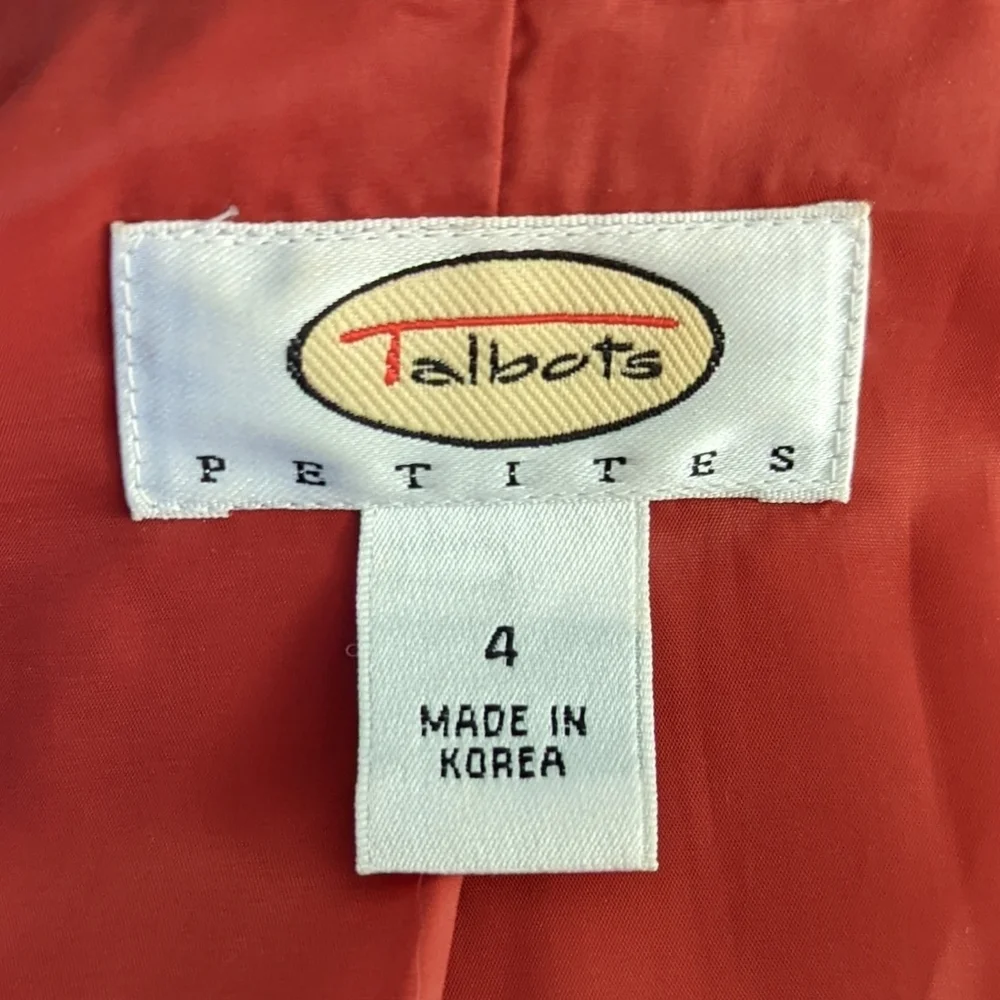Talbots Quilted Red Jacket/Blazer Size 4 - Picture 9 of 13